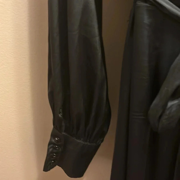 Chelsea Black Satin Long Sleeve Maxi Wrap Dress - Picture 11 of 13